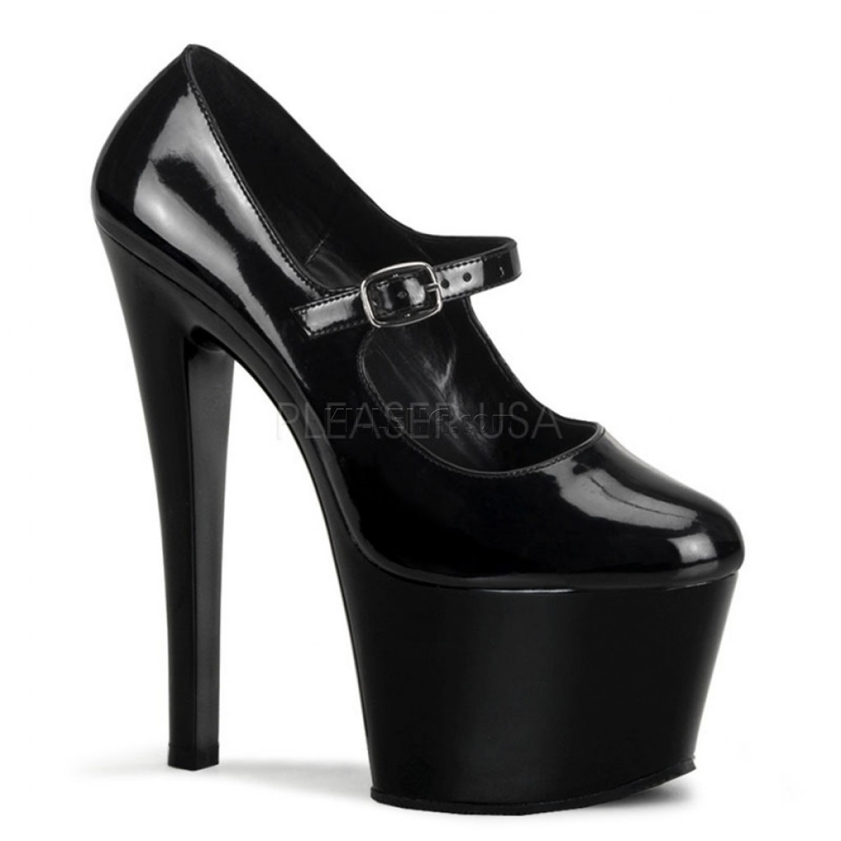 Чёрные лакированные туфли для стриптиза