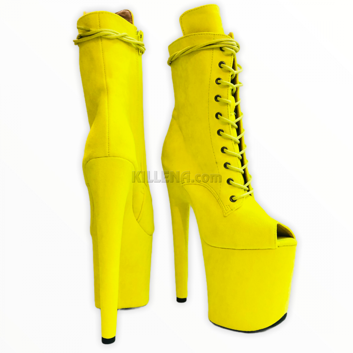 Яскраво-жовті відкриті черевики стрипи killena