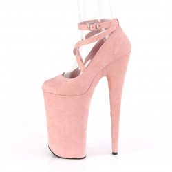 Нежно-розовые замшевые высокие туфли Beyond с перекрещивающимися лямками