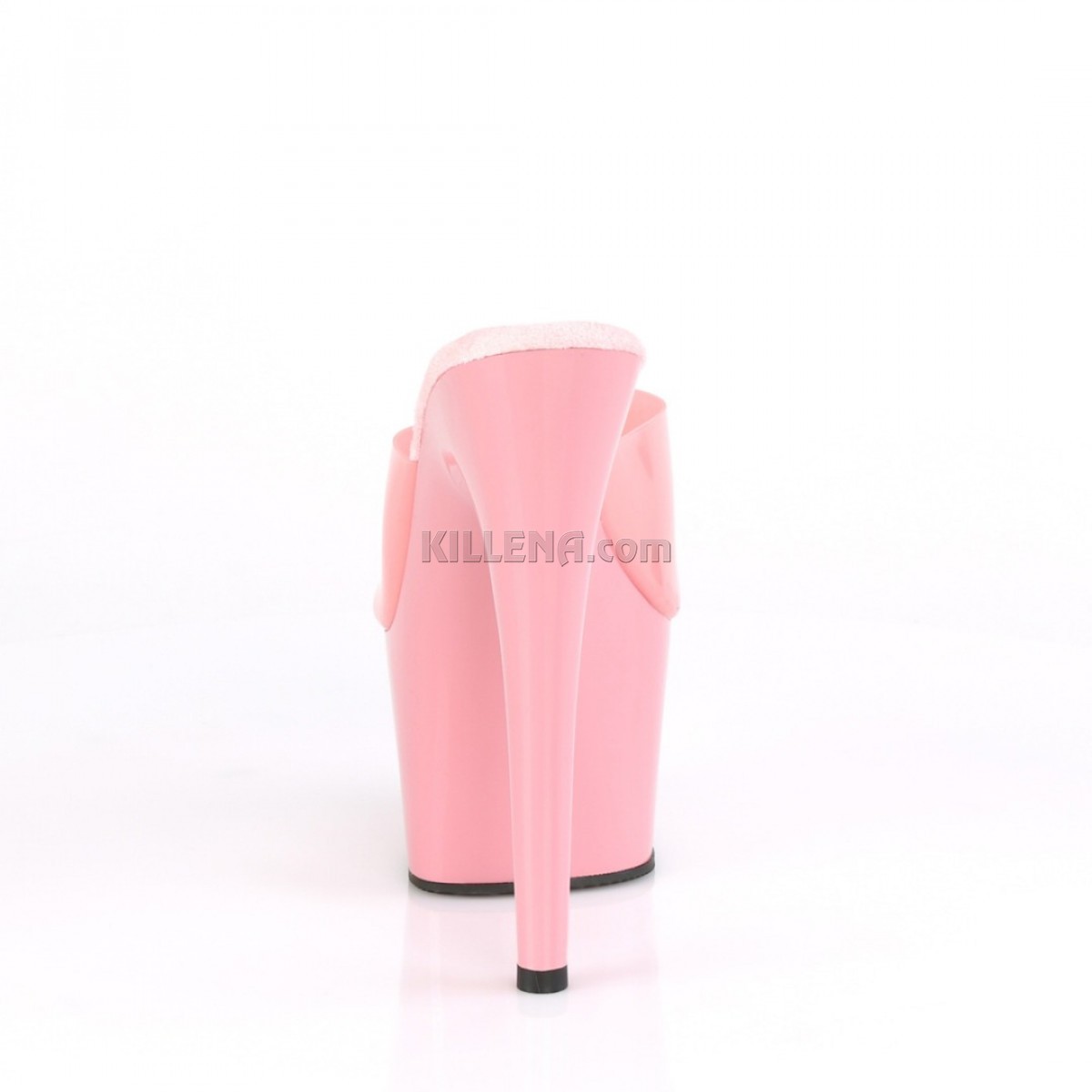 Стрип-шлепанцы с цветным силиконовым верхом розового цвета