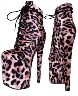 Леопардові  коротенькі трійки ботинки.