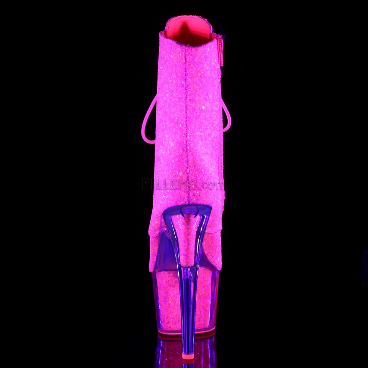 Блискучі черевики з практичною платформою, верх у неоново-рожевих блискітках
