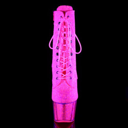 Блискучі черевики з практичною платформою, верх у неоново-рожевих блискітках