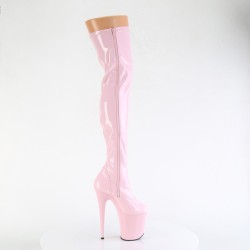 Лакові  рожеві ботфорти Pleaser