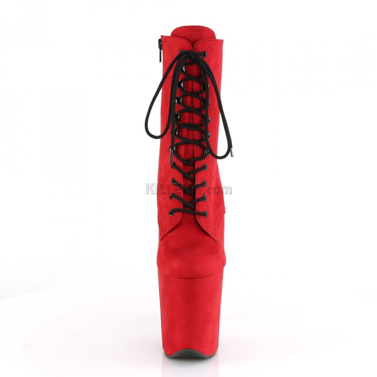 Замшеві червоні черевики-трійки із закритим носком та п'ятою