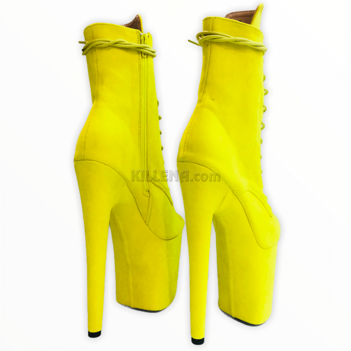 Яскраво-жовті відкриті черевики стрипи killena