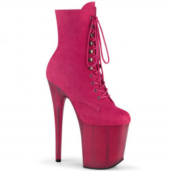 Замшевые розовые стрип-ботиночки с тонированной практичной платформой