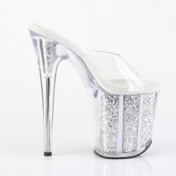 Прозорі шльопанці з срібним наповненням