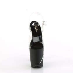 Чорні босоніжки з срібною аплікацією із страз